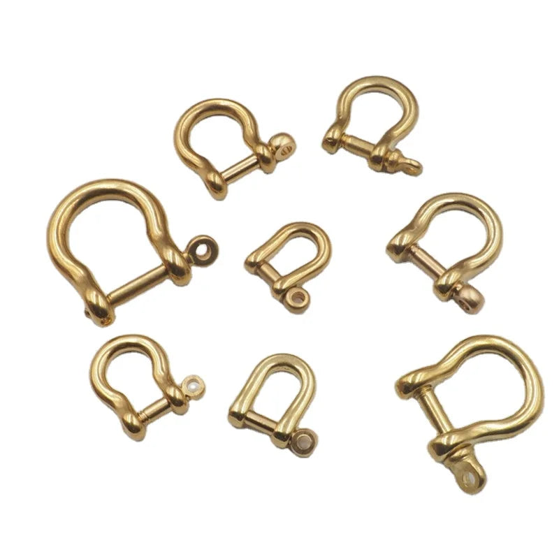 Various Size Wholesale Solid Brass Handmade DIY Leather Accessories Horseshoe Buckle WICKMAN Gold Plated Accessories