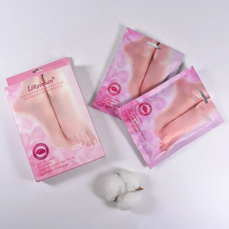 Wholesale Natural Organic Pink Rose Foot Peel Mask Peeling Nourishing Exfoliating Foot Mask