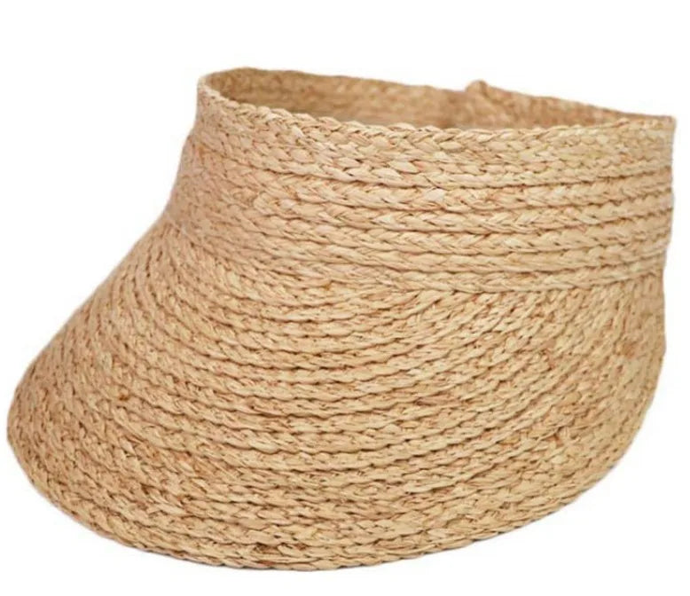 SH-1044 Women Raffia Straw Bucket Hat Wide Brim Character Style Casual Travel Outdoor Fashion Summer Beach Sun Hat Ribbon Rope