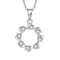 Wholesale Love Heart Charms Pendant Necklace for Women Custom Moissanite Setting Cubic Zirconia Sterling Silver Trendy Rhodium