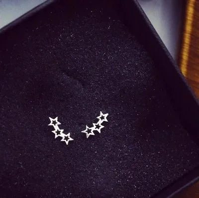 925 Sterling Silver Little Star Stud Earrings for Women Girls Fashion Jewelry