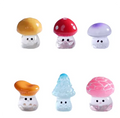 100PCS Luminous Resin Cartoon Wild Mushrooms Statue Decoration Miniature Fairy Garden Accessories