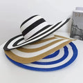 Summer Oversize Large Brim Sunshade Sunscreen Sun Hat Women Seaside Vacation Beach Hat Striped Straw Hat