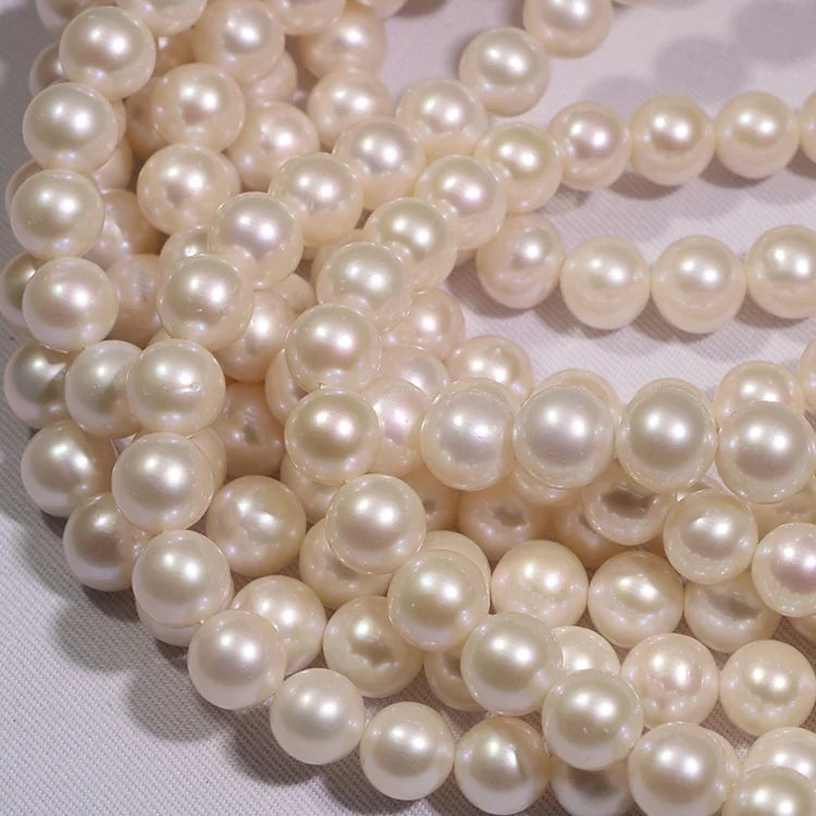 3A Quality 2-13mm Pearl Strand Wholesale  Beautiful  White pink Purple Round Freshwater Pearl  Semi-finished Product Wholesale