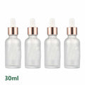 Frosted Glass Dropper Bottle 5ml 30ml 100ml Empty Essential Oil Bottles Cosmetic Container With Glass Eye Dropper Rose Gold Caps