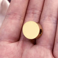 Stainless Steel Jewelry Accessories Etch Engraved Brand Name Custom Metal Logo Disc Circle Round Spacer Beads