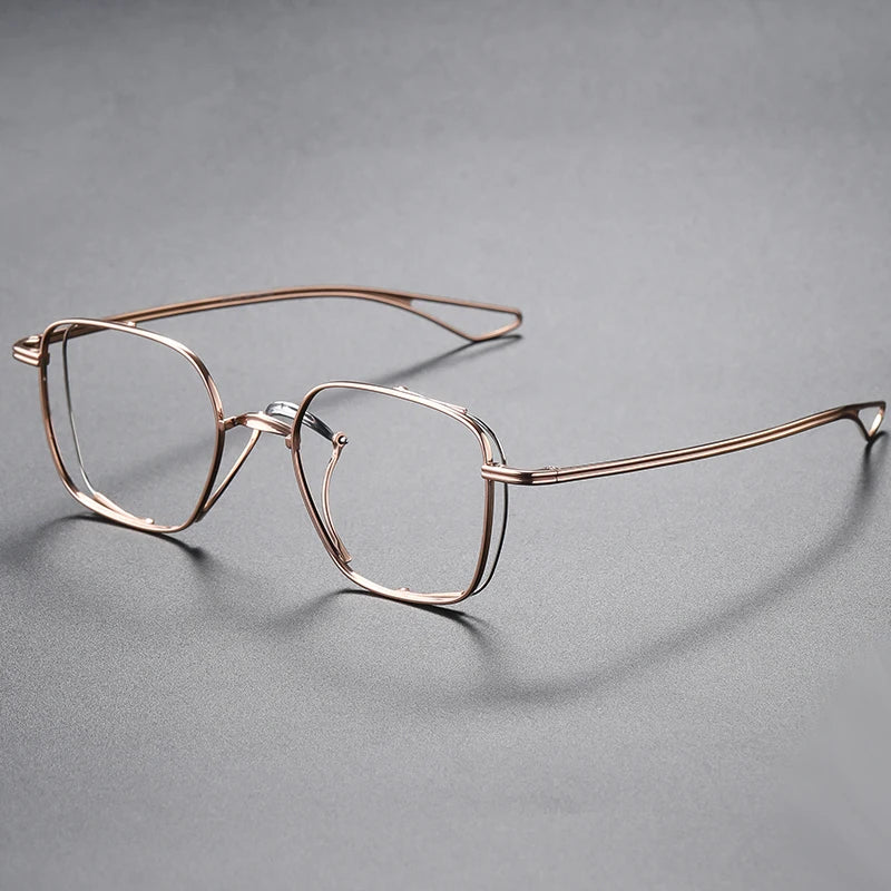 124 Designer Delicate Handmade  Personal Fashion Optics Brilliant Pictures  Titanium Eyeglasses Frame
