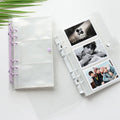 A6 Loose Leaf Binding Planner with Glitter PVC Cover Waterproof Clear Picture Pocket PP Photo Pockets Plastic Notebook