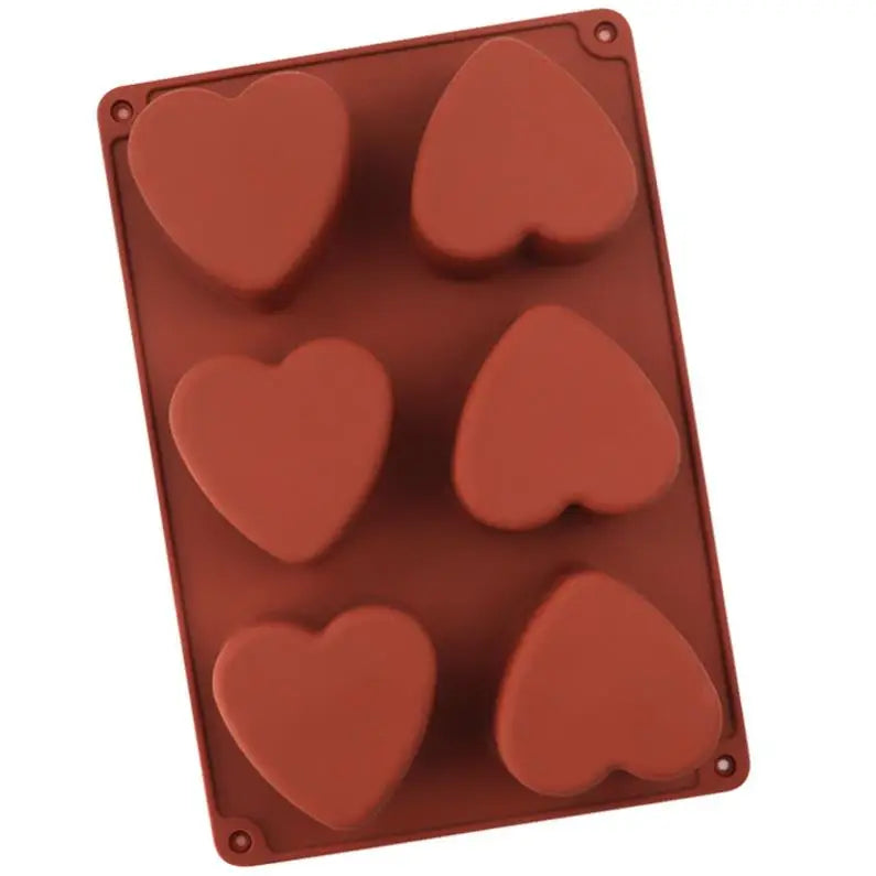6 Cavity love Heart Shape Silicone Cake Mold DIY Handmade Chocolate Candy Jelly Pudding Soap Molds