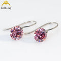 Goldlaf Custom Jewelry 925 Sterling Silver Earrings Pink/Green Round VVS Moissanite Diamond Stud Earrings for Women Gift