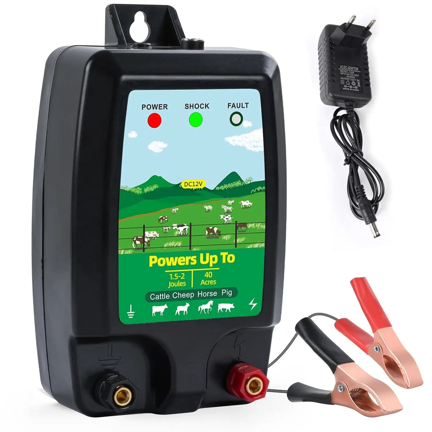 10km Livestock Electric Fence Energizer Portable Power Solar Panel