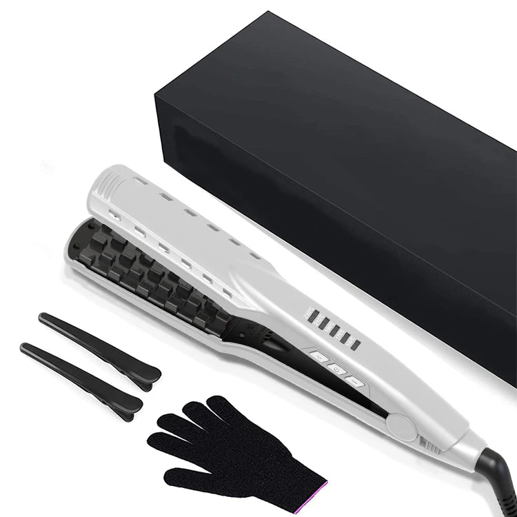 Wholesale Professional Salon Ceramic LED Hair Wave Iron Classic 2-in-1 Volumizing Electric Curler Crimper for Household Hotel