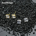 E014 Bling Bling  CZ Earrings Female Brass Setting Zircon Stud Earrings Hip Hop Bling Blilng Iced Out