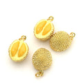 New Design Brass Gold Plated Cute Zircon Dainty Fruit Charm Pendant for DIY Jewelry Gift