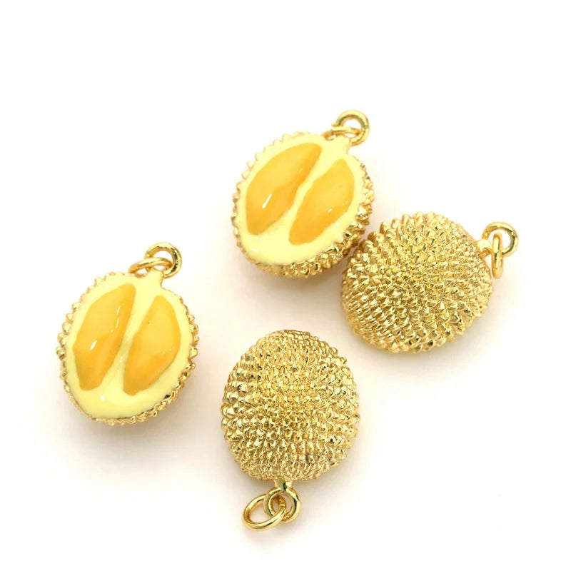 New Design Brass Gold Plated Cute Zircon Dainty Fruit Charm Pendant for DIY Jewelry Gift