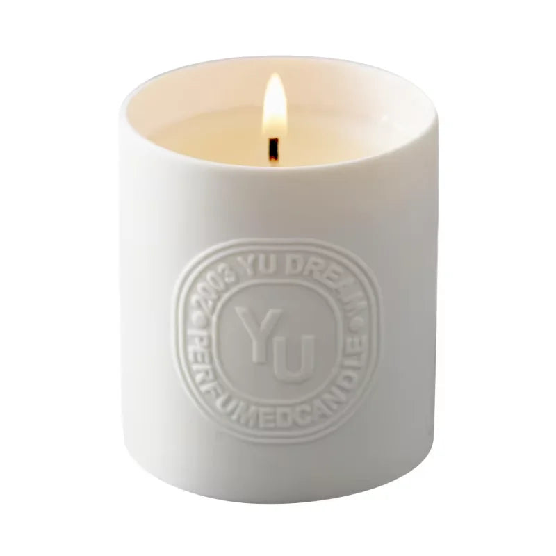 Luxury Eco Friendly Custom Logo Candle Containers Matte Embossed Ceramic Candle Jars for Gift Home Decor