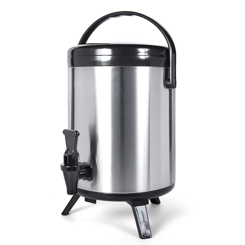 MOSSENER Commercial Milk Tea Stainless Steel Insulation Bucket Buffet Food Warmer Container Insulated Barrel Beverage Dispenser