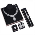 Women Evening Dressing Fashion Wedding Jewelry Sets Daisy Flower Necklace Rings Bracelet Earrings Set
