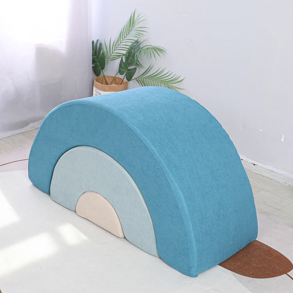 Hot Sale Rainbow Foam Sectional Corner Modern Round Blocks Kids Play Couch Folding Living Room Sofa Children Play Set