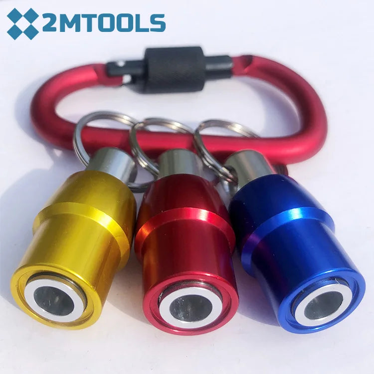 Portable 1/4 Inch Hex Shank Aluminum Alloy Screwdriver Bits Holder Extension Bar Drill Screw Adapter With Carabiner