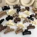 2021 Women's Hair Accessories Brown Hairgrips Hollow Hair Clip Irregular Acrylic Matte Frosted Hair Claw
