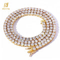 NUOYA 18K Gold Plated Iced Diamond Necklace 3/4/5/6mm Bling CZ Tennis Chain Men's/Women's Hip Hop Necklace Fine Jewelry