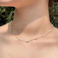 SC Minimalist S925 Sterling Silver Choker Necklace Jewelry Women Evenly Beaded Freshwater White Pearl Necklace for Daughter