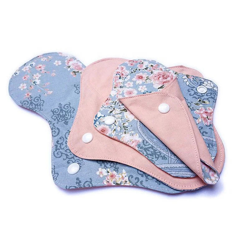 Hot Sale Oem Reusable Herbal Menstrual Sanitary Colorful Print Cloth Washable Sanitary Pads