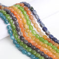 Wholesale Colorful 9*11mm/8*12mm Natural Stone Smooth Oval Olivine Topaz Cordierite Chalcedony Apatite Gemstone Beads Jewelry