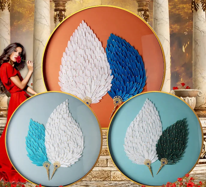 Wholesale White Modern Nordic Boho African Wall Art Feather Juju Hat for Sale Wall Home Decor Christmas Living Room Bedroom