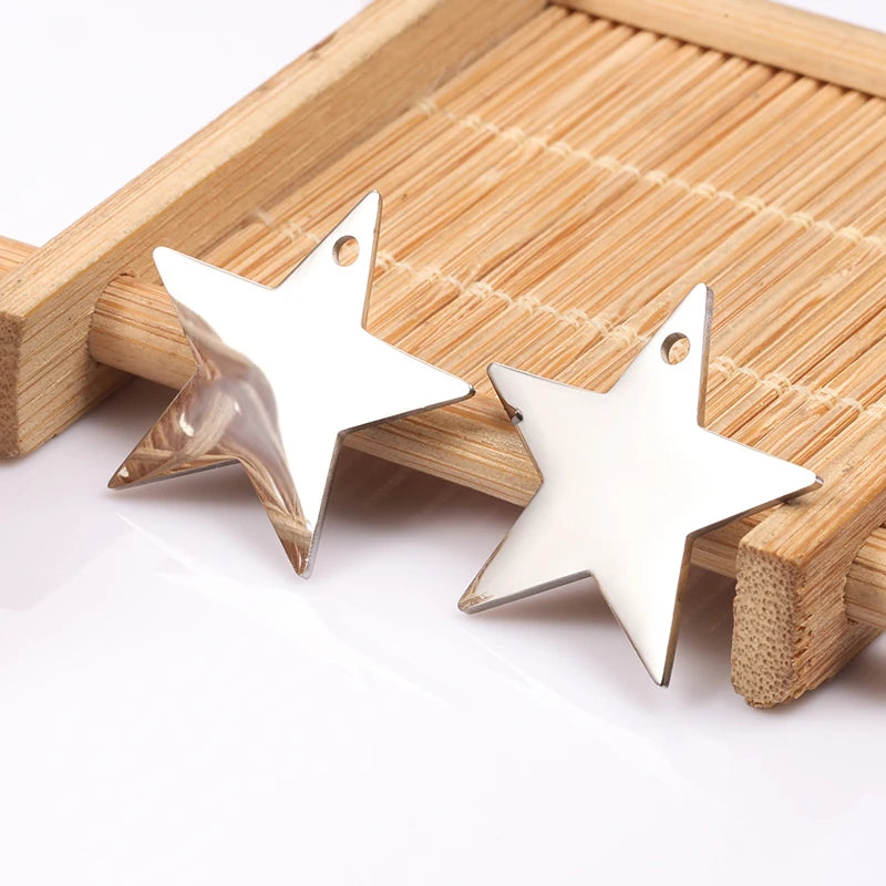 Mirror Polished Stainless Steel Star Charms Twinkle Shape Pendant for DIY Jewelry Making Findings & Components