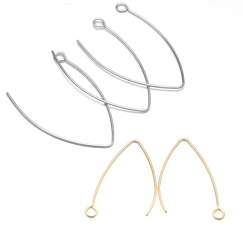 Stainless Steel Ear Wires V Shape Earrings Hook DIY Jewelry Earring Making Handicraft Accessories