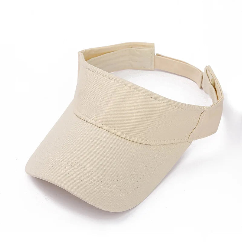Women Mens Cotton Sun Visor Hats Sports Outdoor Tennis Running Adjustable Sun Protection Beach Cap