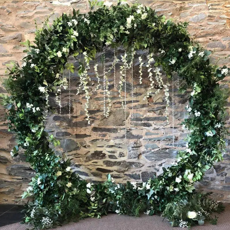 Green Plants Door Flower Entance Wedding Backdrop Decoration  Wedding Flower Rack Curved Arch Stage Background Flower Arch