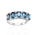 Abiding Jewelry 925 Sterling Silver Natural Gemstone Sky Blue Topaz Ring Band Custom Gemstone Ring for Women Party Engagement