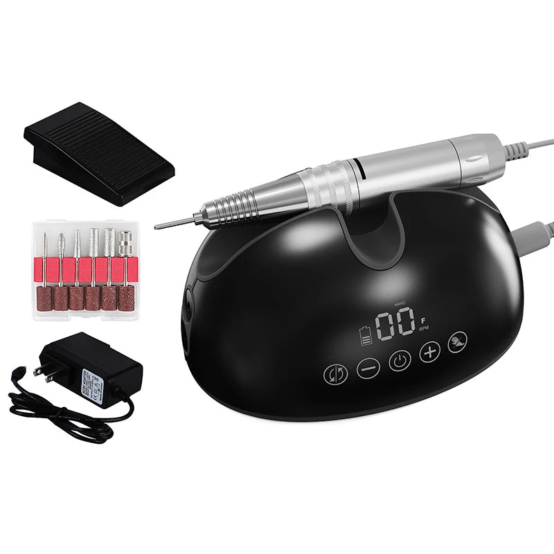 Professional Nail Drill Machine 35000RPM Electric Efile Nail Drill Kit High Speed Low Vibration Low Heat for Home Salon Use