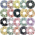 Wholesale Flower Hair Scrunchies Custom Chiffon Pattern Hair Bands Scrunchy Colorful Floral Hair Ties Bobbles for Women Girls