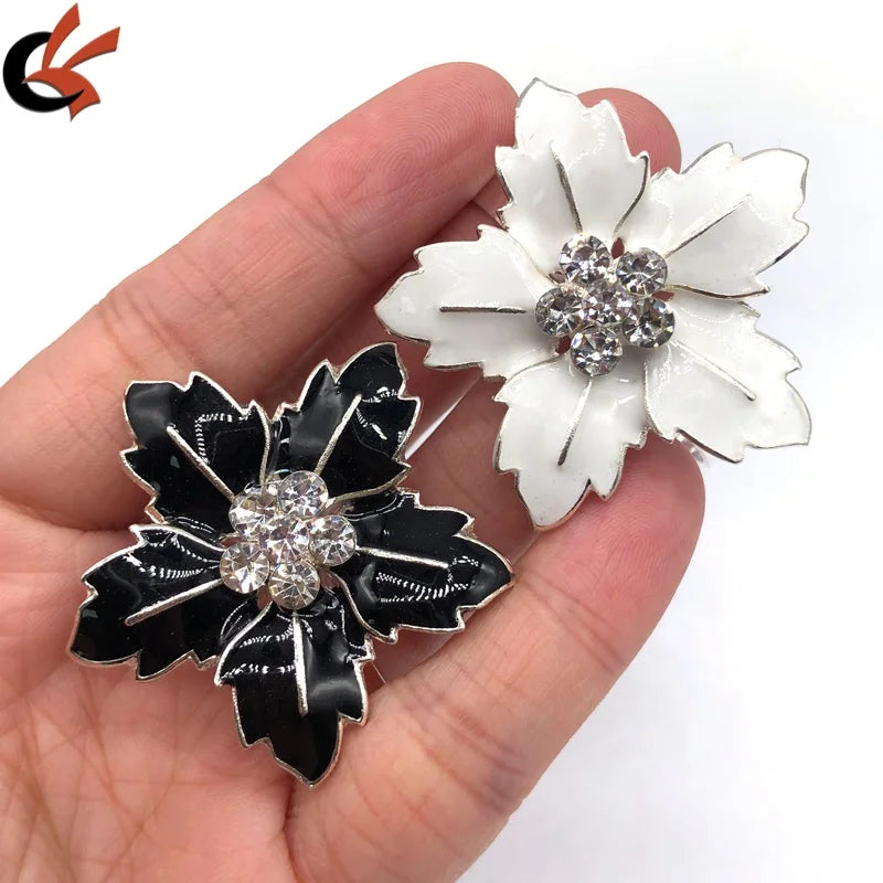 New Glass Napkin Holder with Enamel Flower Crystals Rhinestone for Party Occasions
