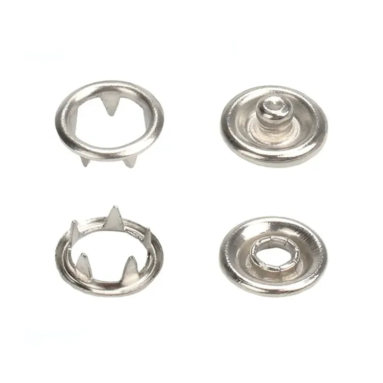 High Quality 4 Parts Prong Snap Button Custom Stainless Steel Ring Metal Press Snap Button