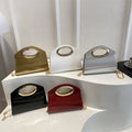 2026 New Shiny Ring Handle Crossbody Bag Women Evening Shoulder Handbag with Chain Elegant Solid Color Party Purse MegaBDM