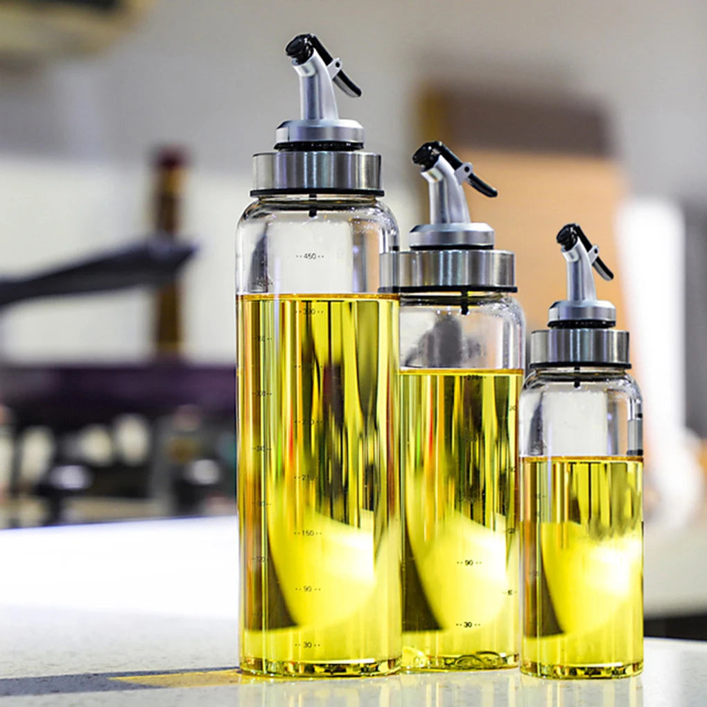 Round and square Cooking Olive Oil Glass Bottle 2500ml Non-Drip Oil Pour Easy Pour Vinegar Saude Bottle for Oil Cruet Condiment