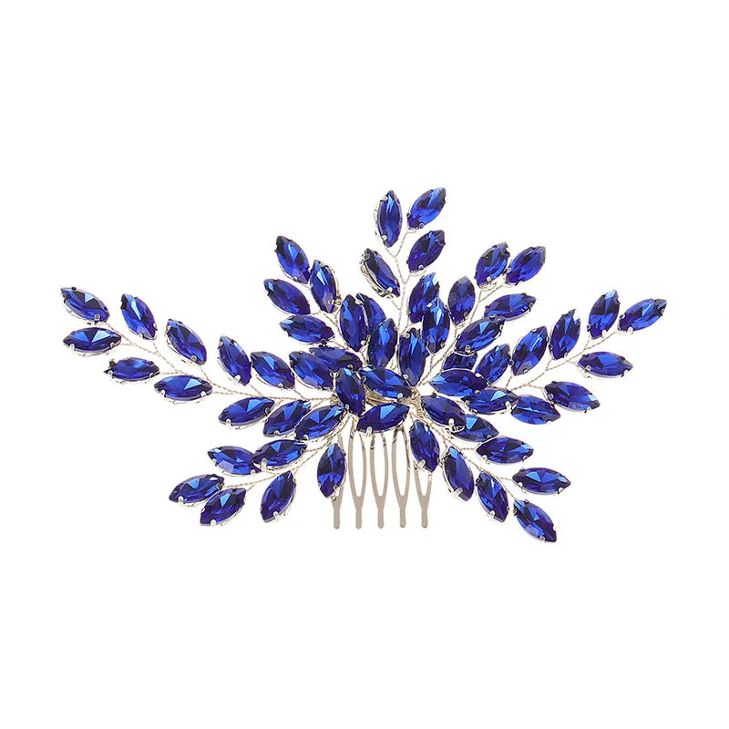 SLBRIDAL Handmade Wired Colorful Crystal Rhinestones Bridal Hair Comb Wedding Headpieces Hair Accessories Women Hair Jewelry