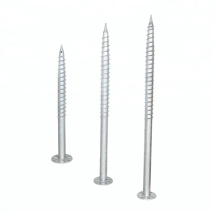 Yuens OEM Factory Price Hotdip Silver Solar Mounting Galvanized Steel Ground Screw Foundation Post Anchor Pile for Solar System