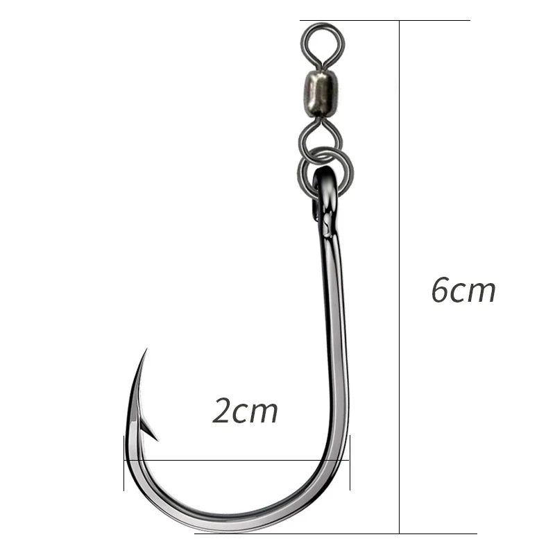 Saltwater Stainless Steel Corrosion Resistant Boat Fishing Hook Tuna Shark Hook Big Game Sea Fishing Hooks