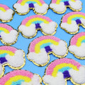Wholesale various designs Bow Patch Custom Chenill Iron on rainbow logo Chenille Patches