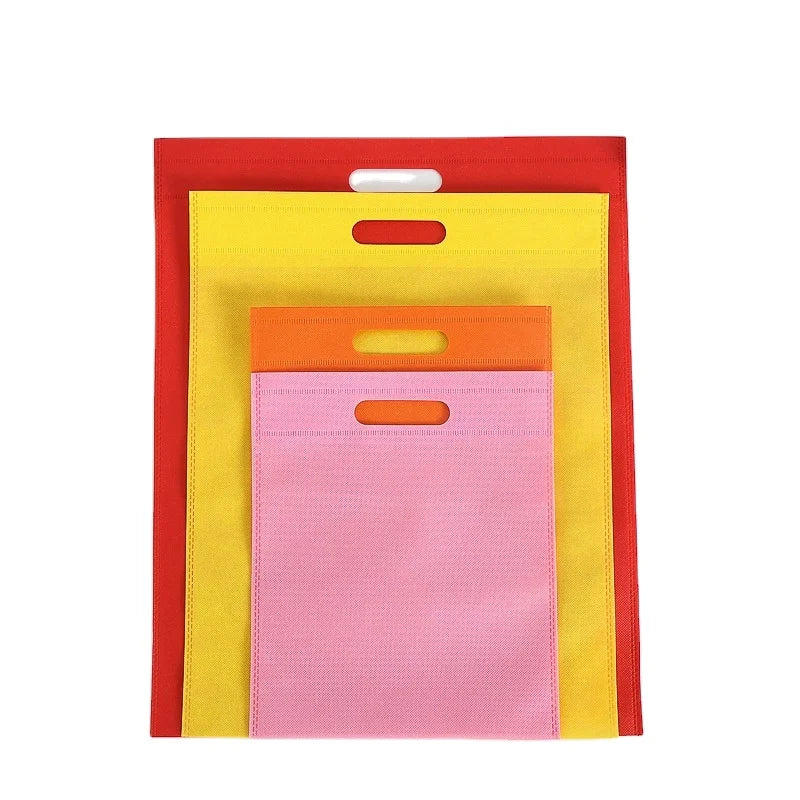 Custom Die Cut Eco-Friendly Recycled Non-Woven Tote Bags Promotional Reusable Shopping Bags Custom Logo Material PP Usage Gift
