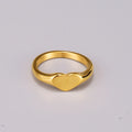 Stainless Steel Rings Heart Shaped Classical Simple Plain Signet Style Wedding Promise Anniversary Ring Valentines Day
