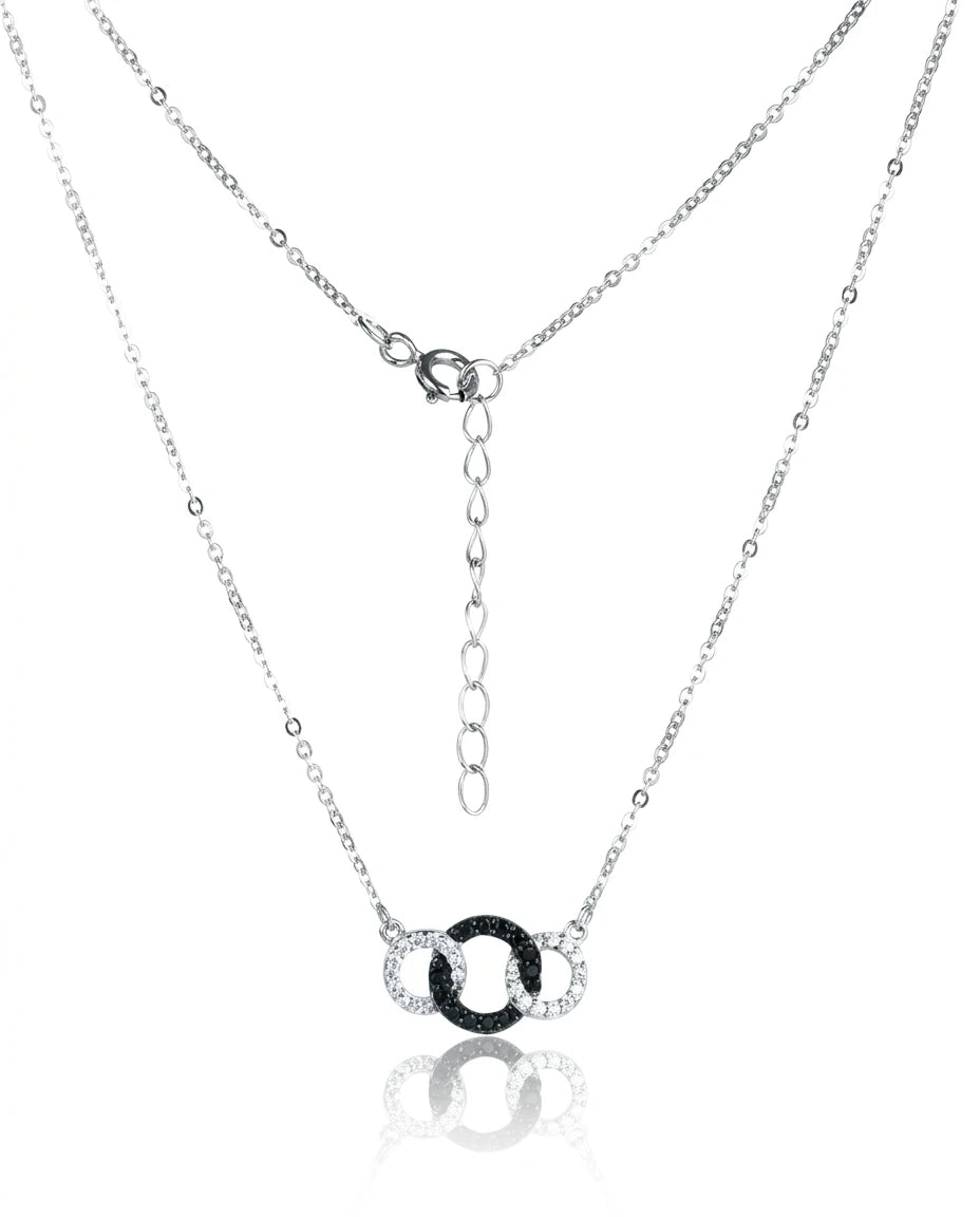 QX Custom OEM Fine Jewelry 925 Sterling Silver Cubic Zirconia Circle Female Nice Delicate Simple Women Fashion Necklaces