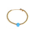 MOQ 1pc 925 Sterling Silver 3mm Gold Plated Silver Bead Hamsa Heart Cross Opal Bracelet