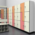 Customized Outdoor Electronic Locker HPL Metal Wardrobe Staff Locker with Compact Laminate